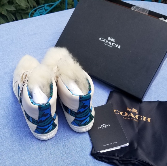 Coach c103 chalk/chalk pointy toe hightops NIB - Picture 3 of 5